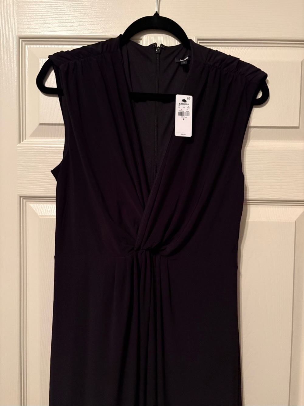 Express Sleeveless Twist-Front Jumpsuit in Black